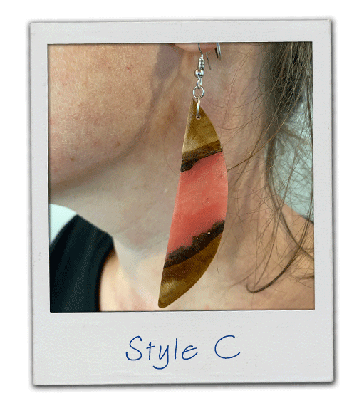 Red Resin and Wood Earrings